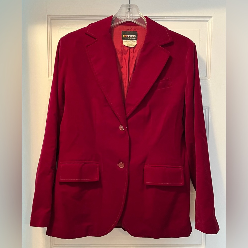Vintage red velvet blazer